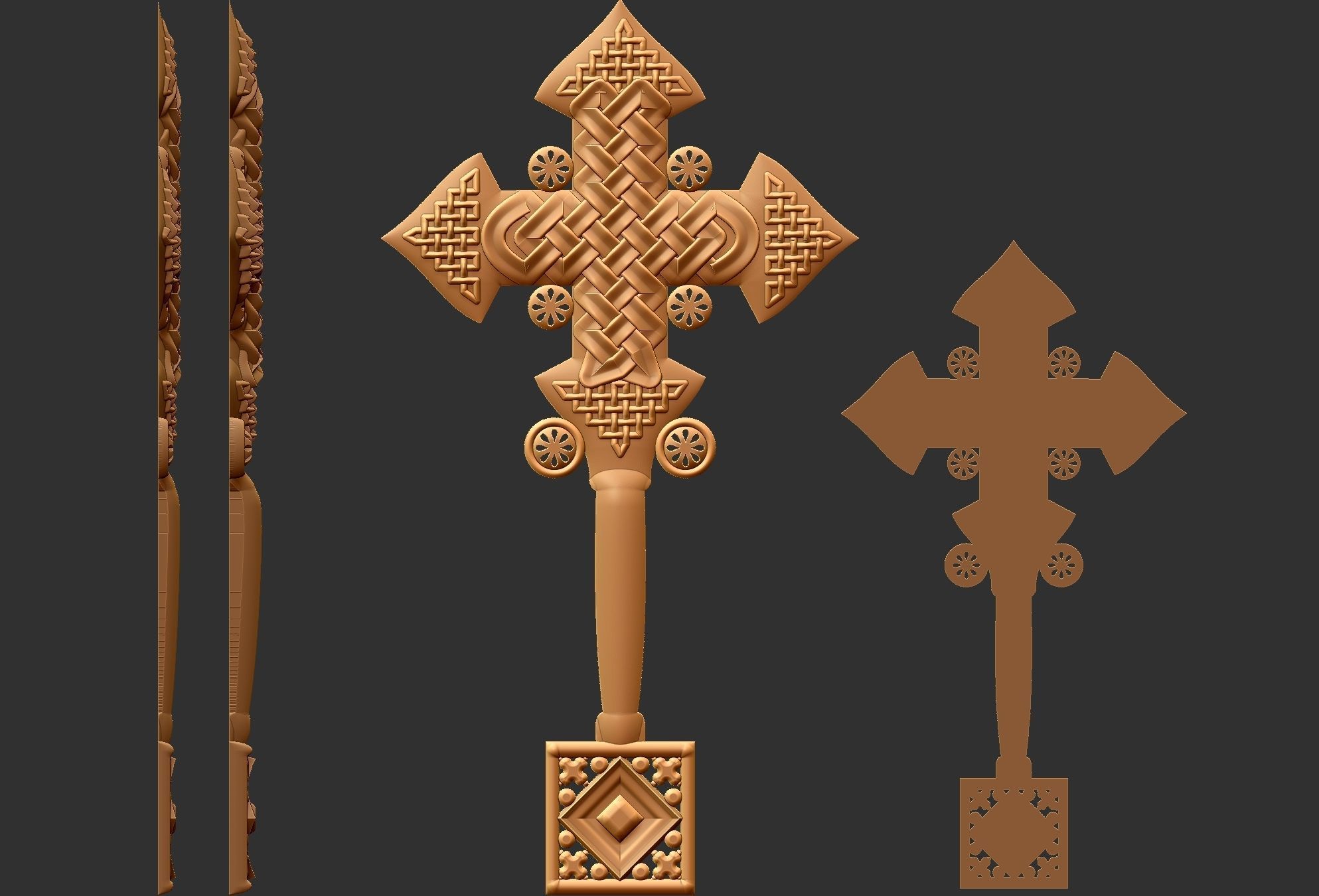 Cross carved 3D print model_5