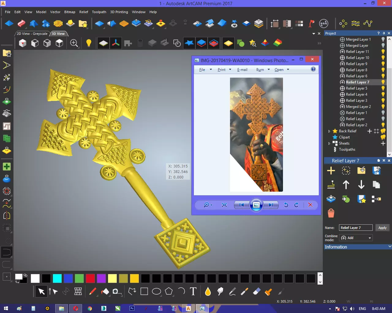 Cross carved 3D print model_0