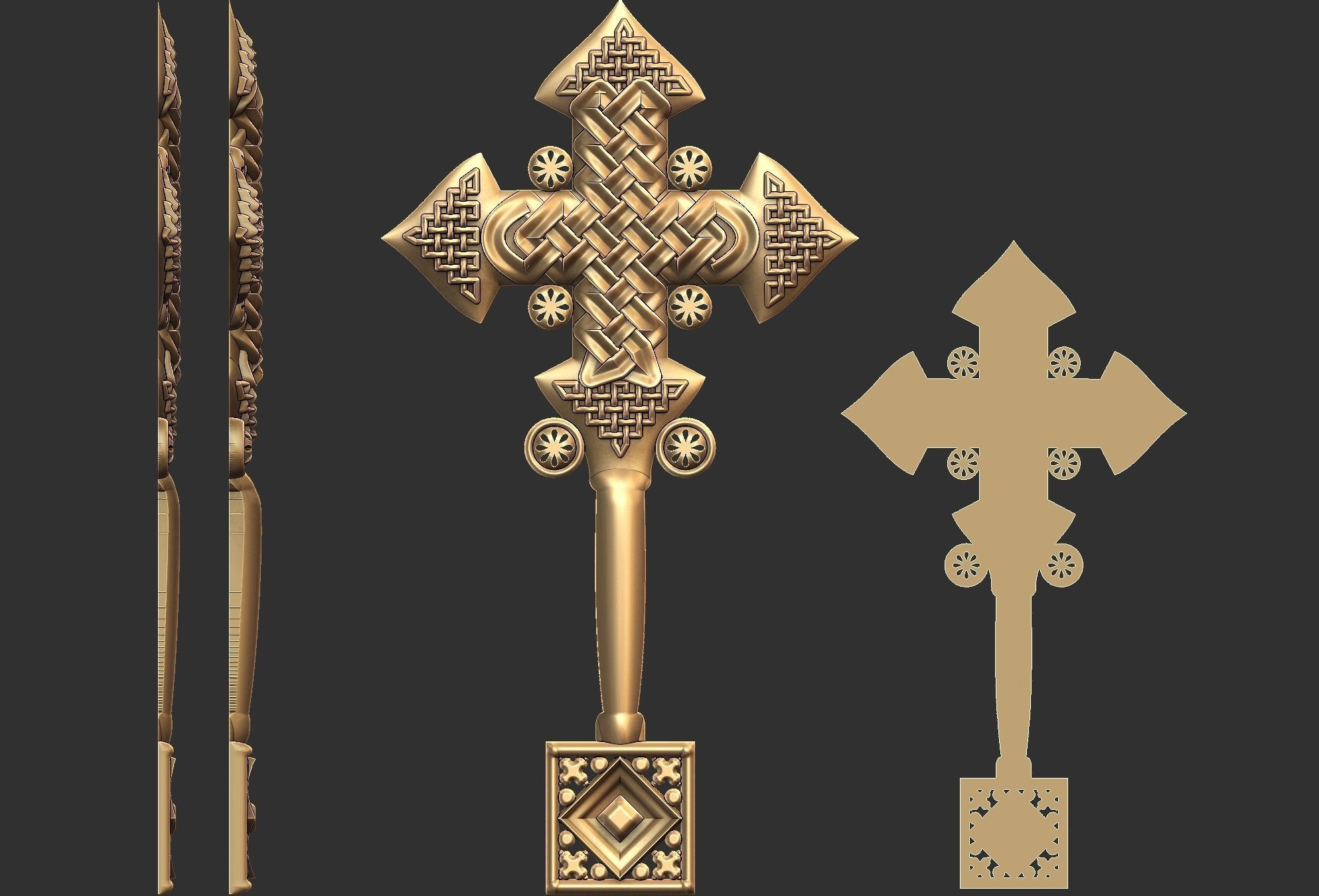 Cross carved 3D print model_6