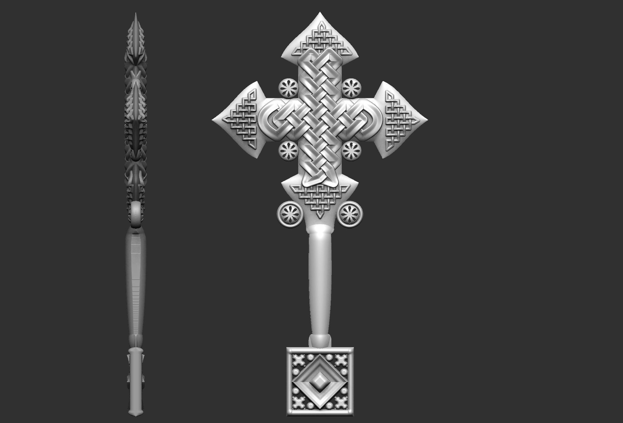 Cross carved 3D print model_11
