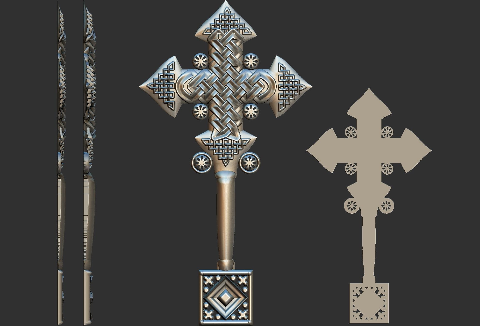 Cross carved 3D print model_4