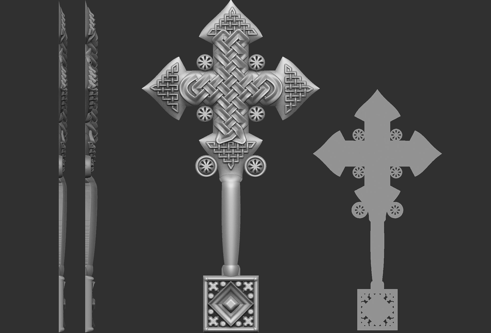 Cross carved 3D print model_2