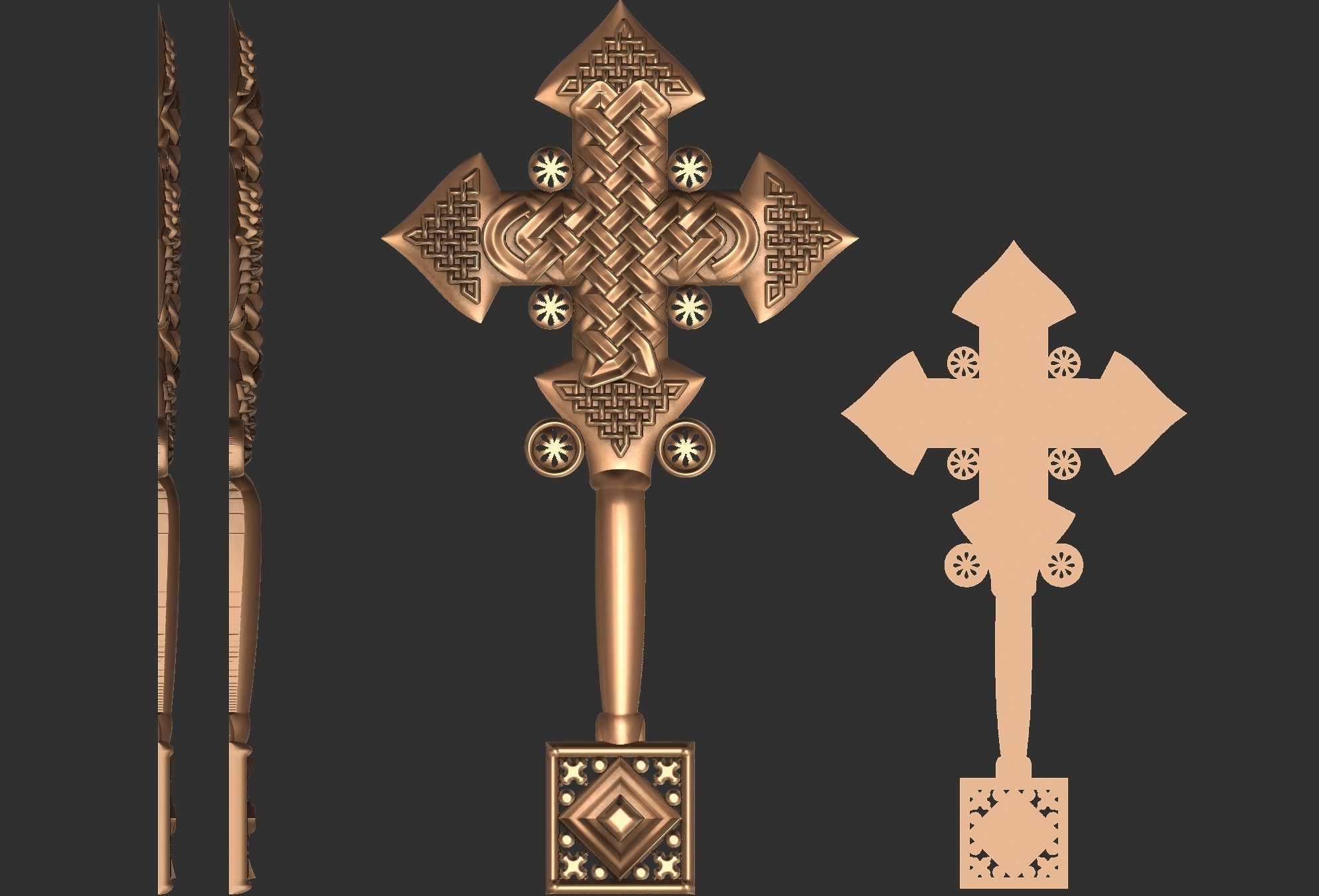 Cross carved 3D print model_3