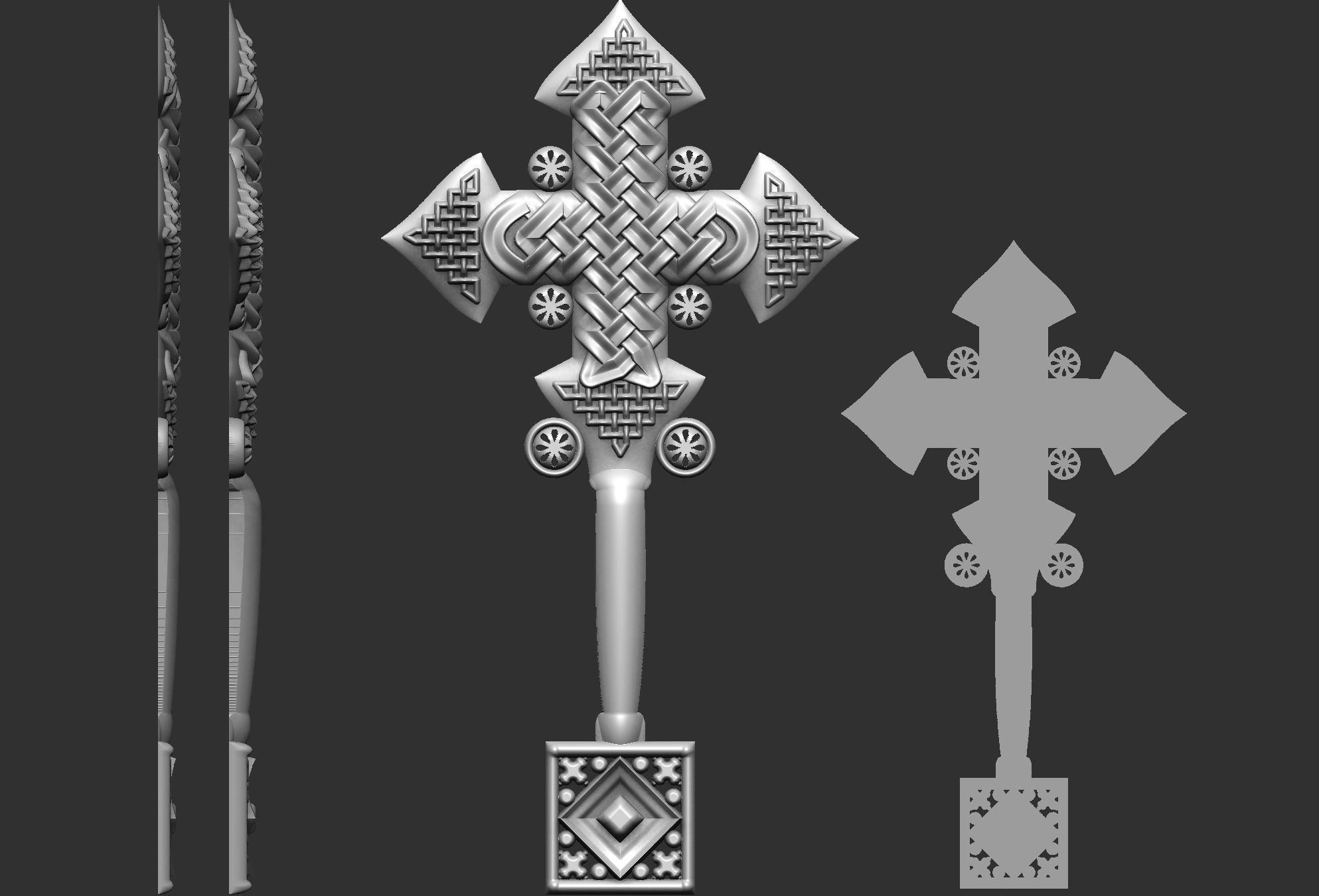 Cross carved 3D print model_1