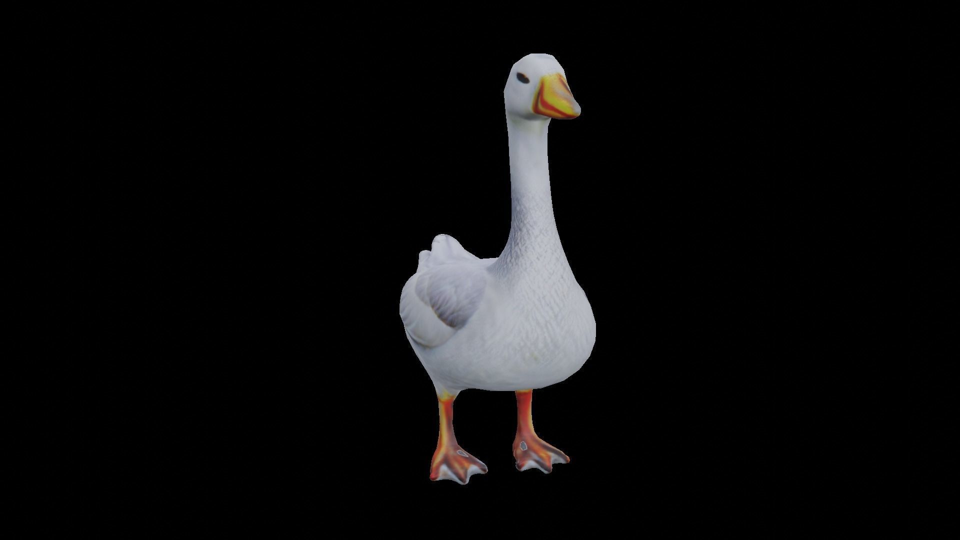 White Goose low poly Low-poly 3D model_2