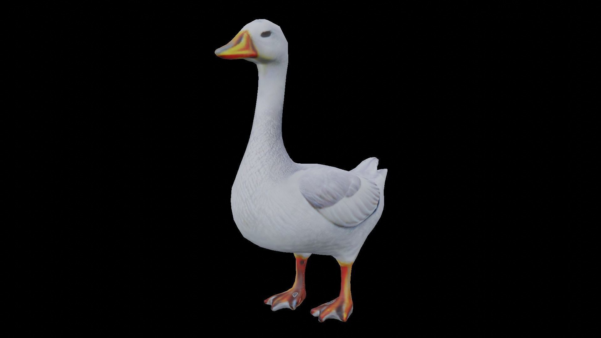 White Goose low poly Low-poly 3D model_4
