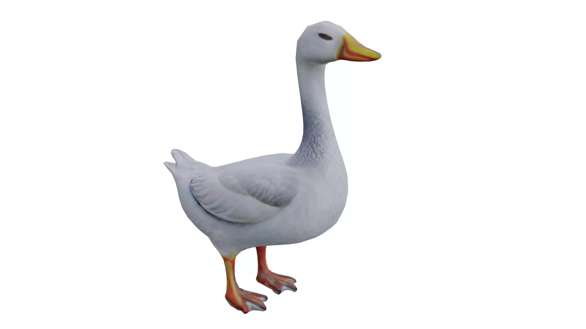 White Goose low poly Low-poly 3D model_0