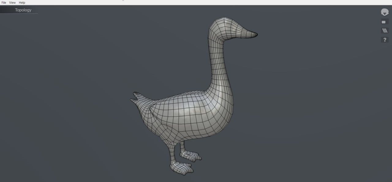 White Goose low poly Low-poly 3D model_12