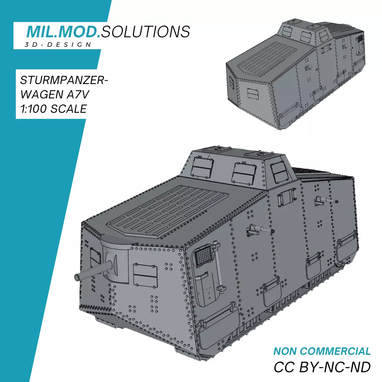Sturmpanzerwagen A7V 3D print model_0