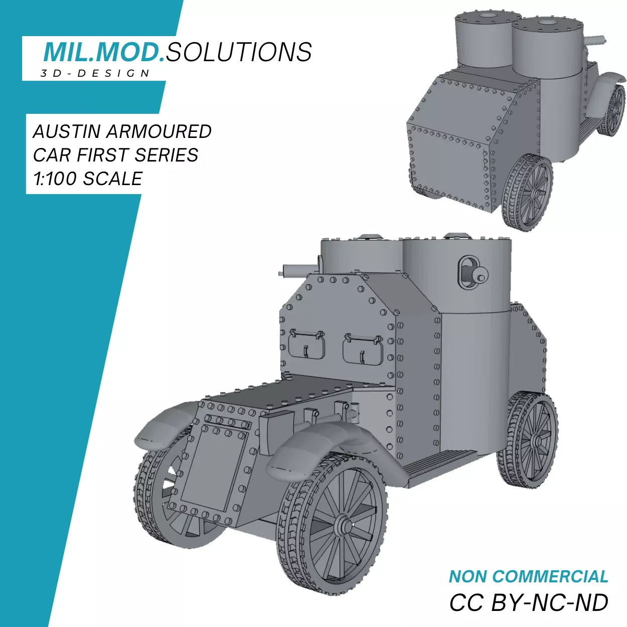 Austin Armoured Car 1st Series 3D print model_0