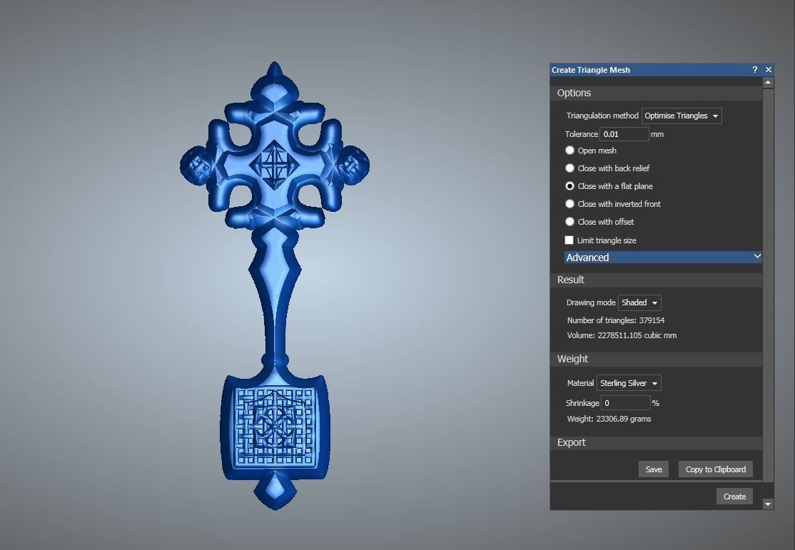 Cross antique carved jewel 3D print model_7