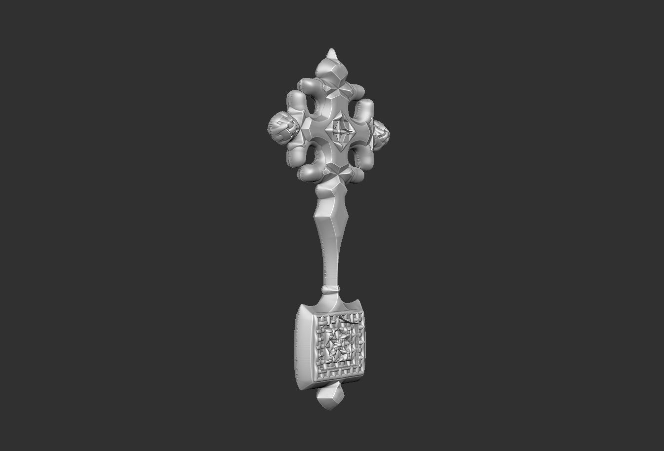 Cross antique carved jewel 3D print model_11