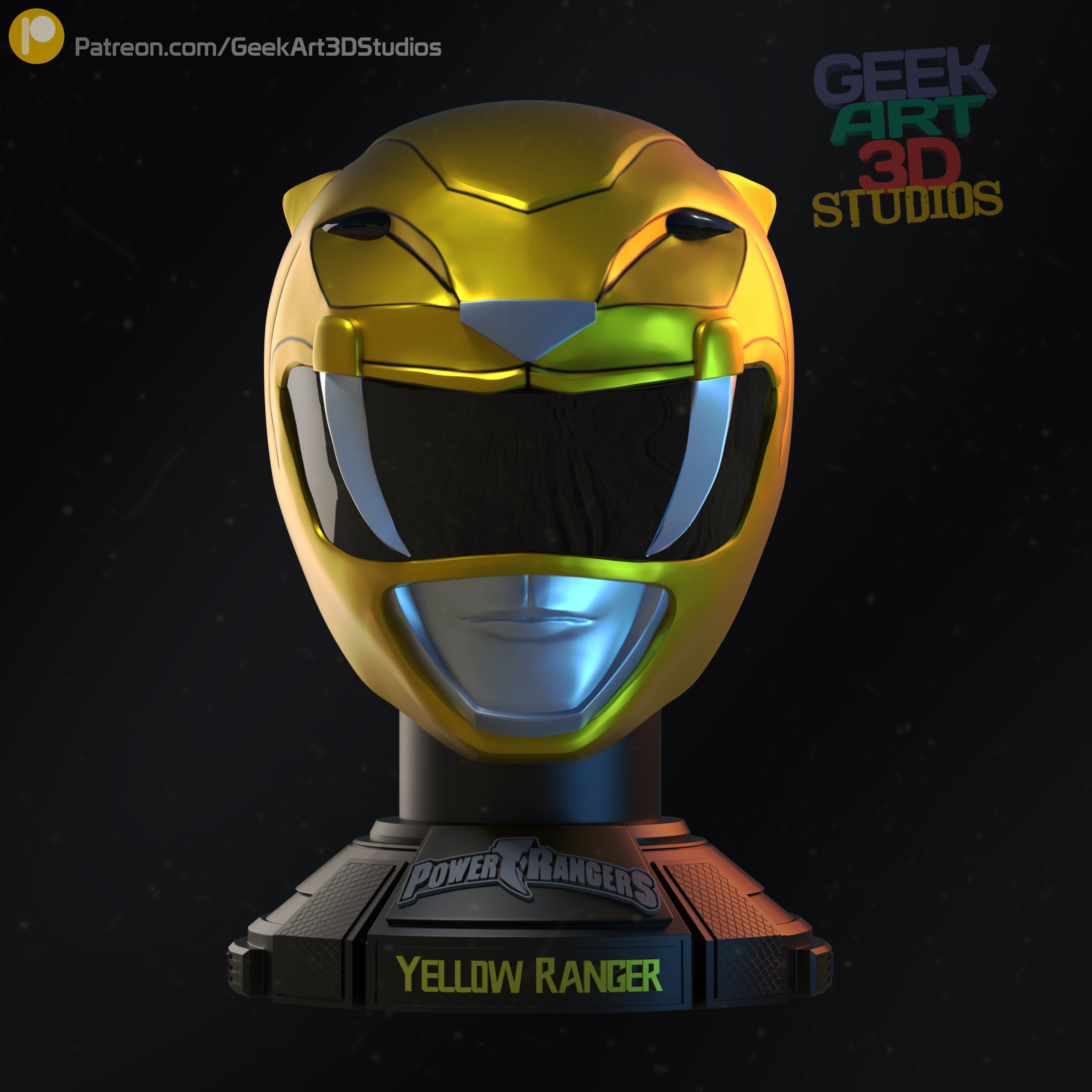 Busts Might Morphin Power Rangers - Ziuranger - 6  included 3D print model_11