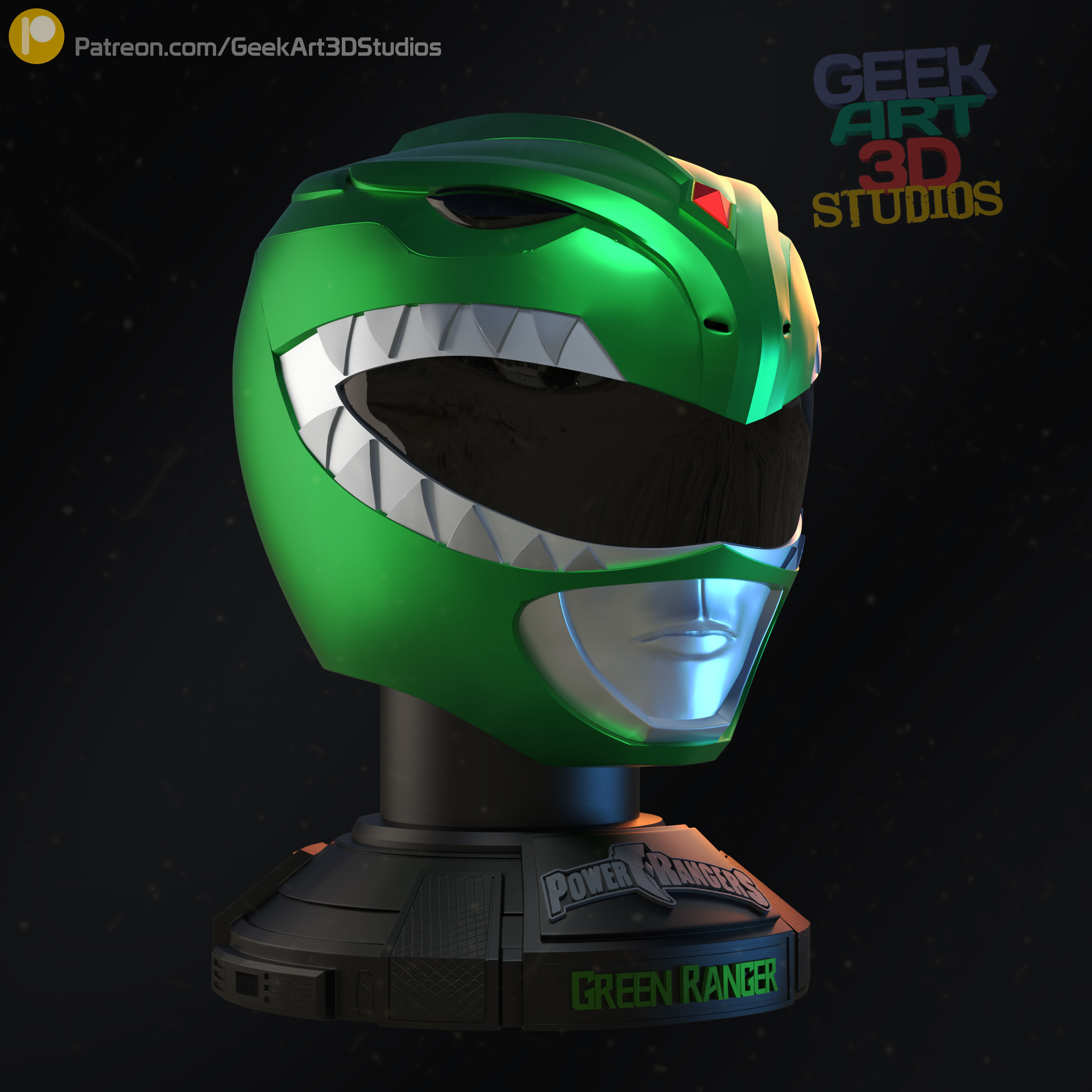 Busts Might Morphin Power Rangers - Ziuranger - 6  included 3D print model_4
