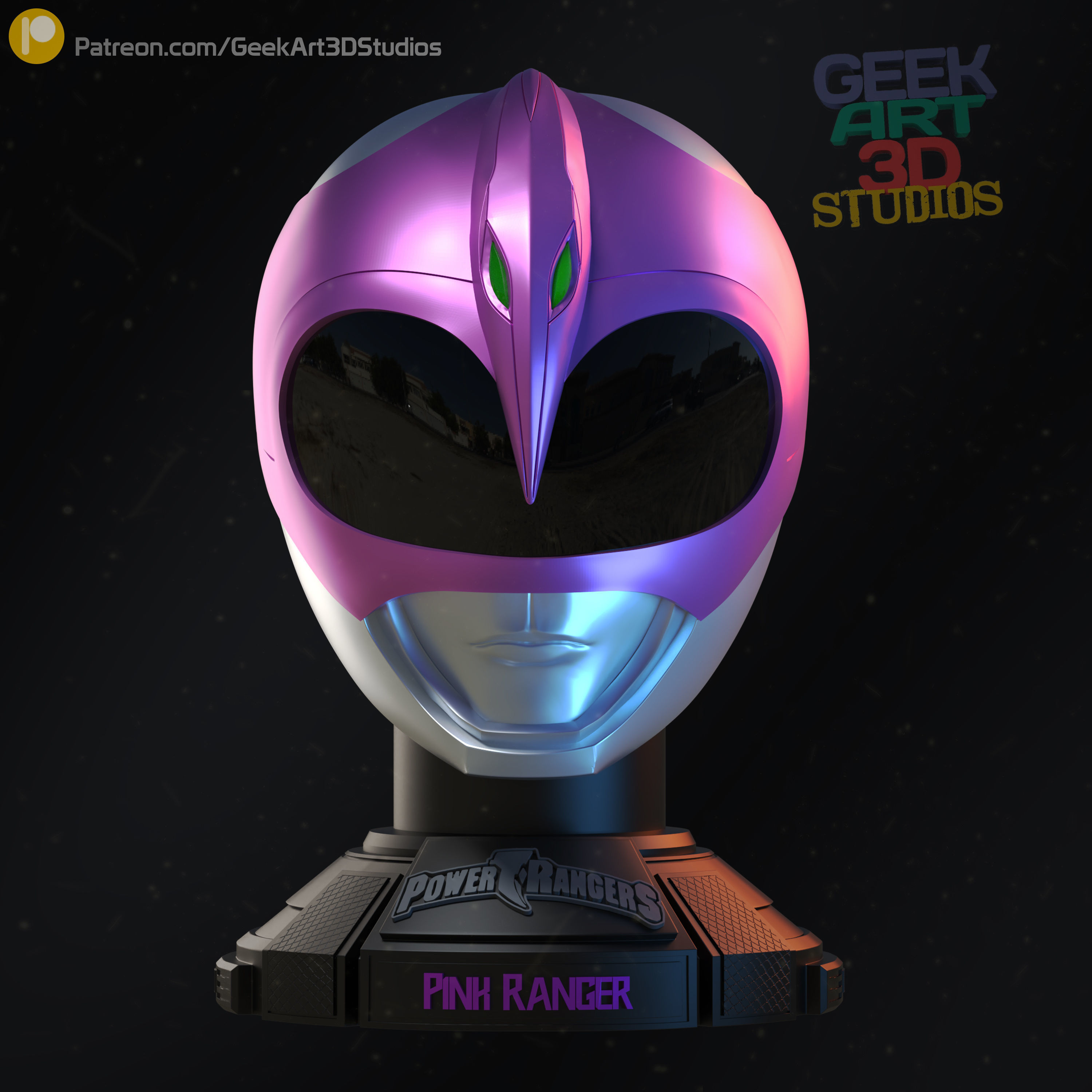 Busts Might Morphin Power Rangers - Ziuranger - 6  included 3D print model_9