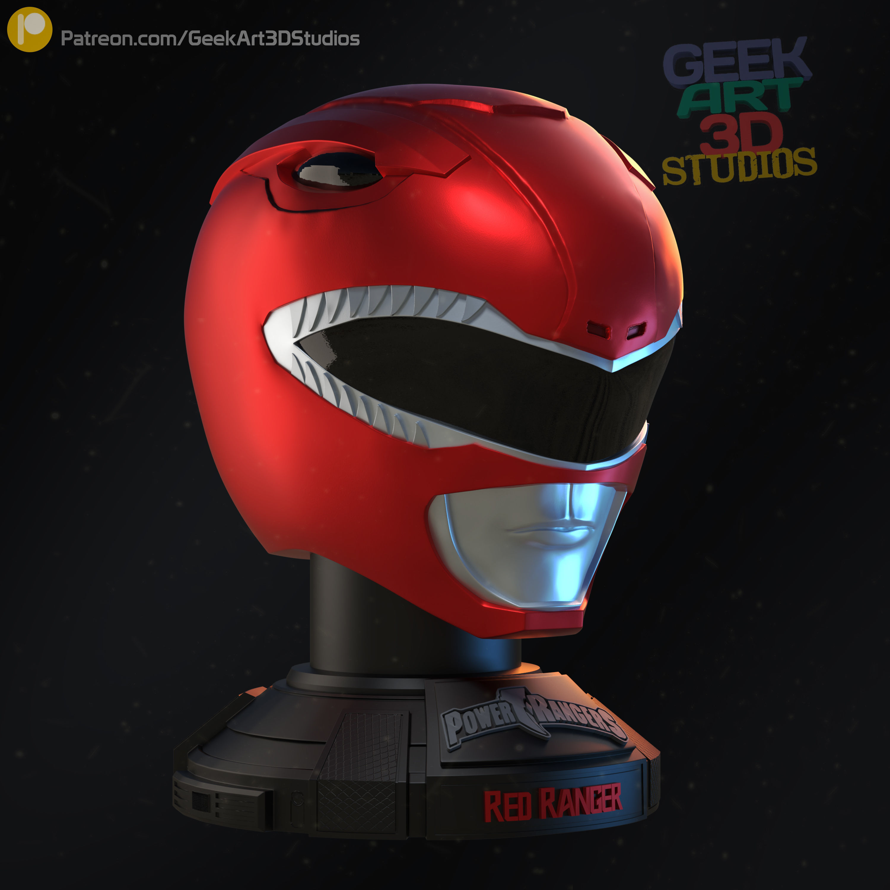 Busts Might Morphin Power Rangers - Ziuranger - 6  included 3D print model_1