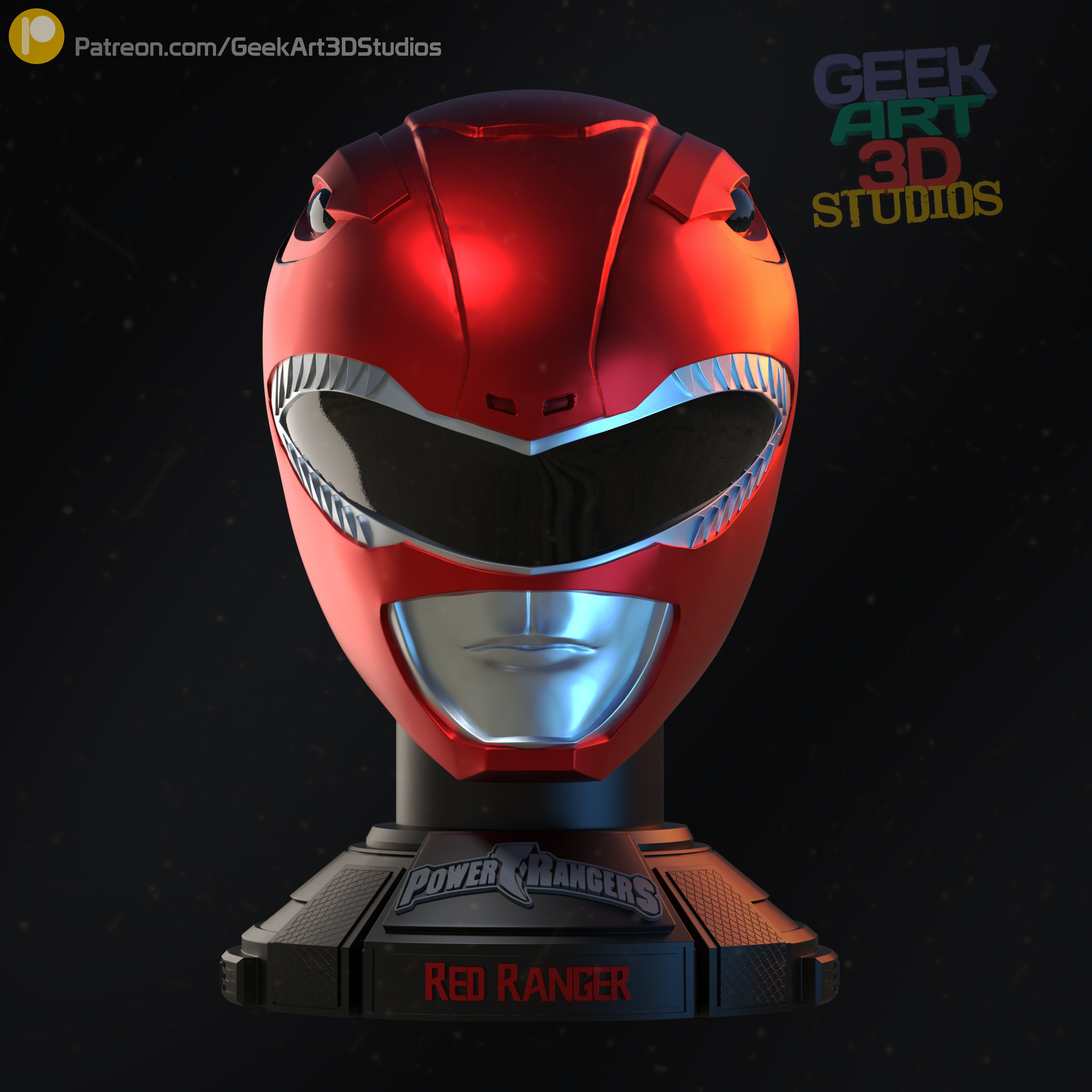 Busts Might Morphin Power Rangers - Ziuranger - 6  included 3D print model_2