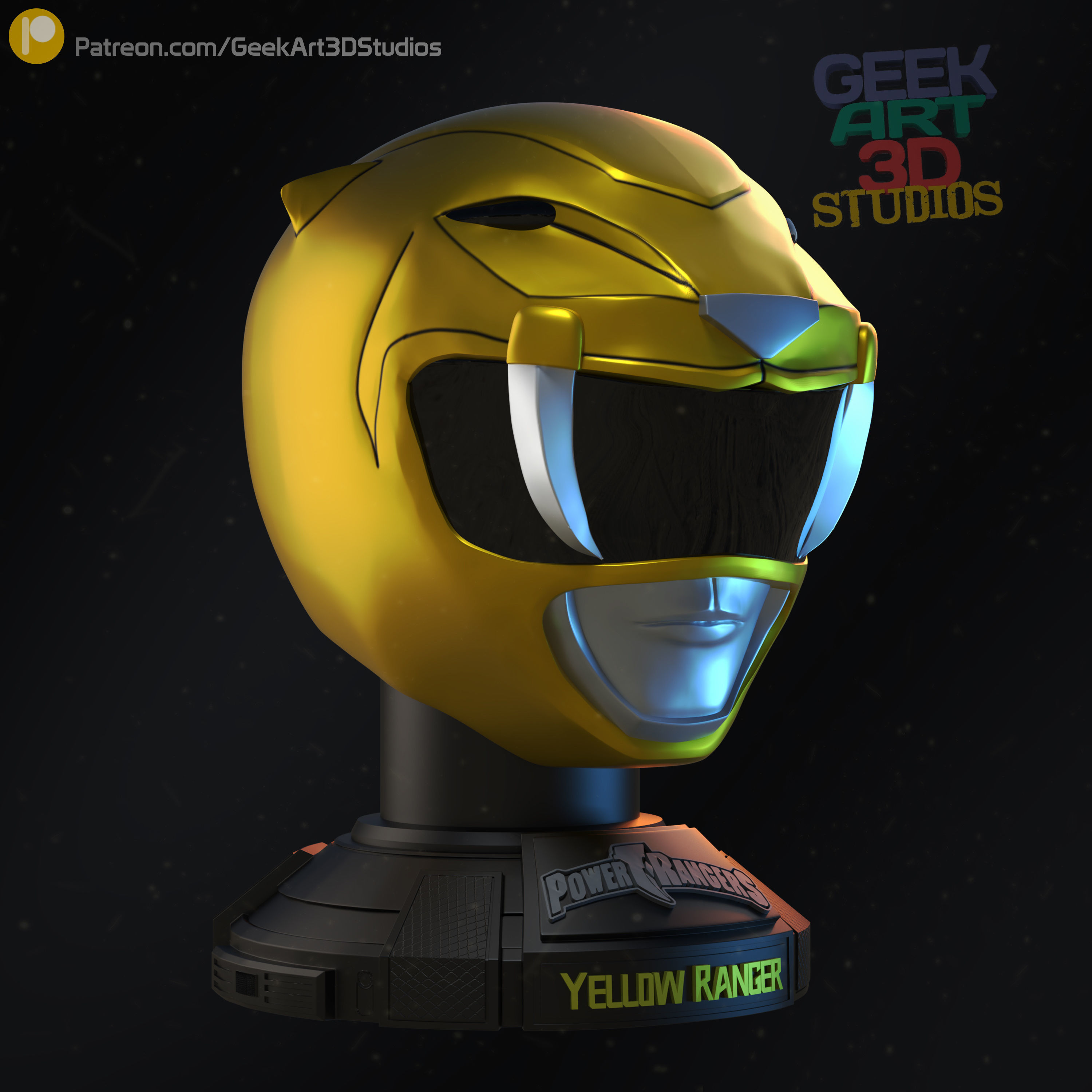 Busts Might Morphin Power Rangers - Ziuranger - 6  included 3D print model_12
