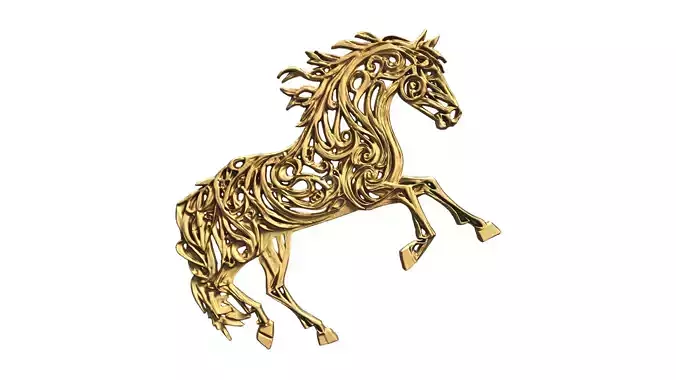 decor set wall panel horse relief mural CNC 08 