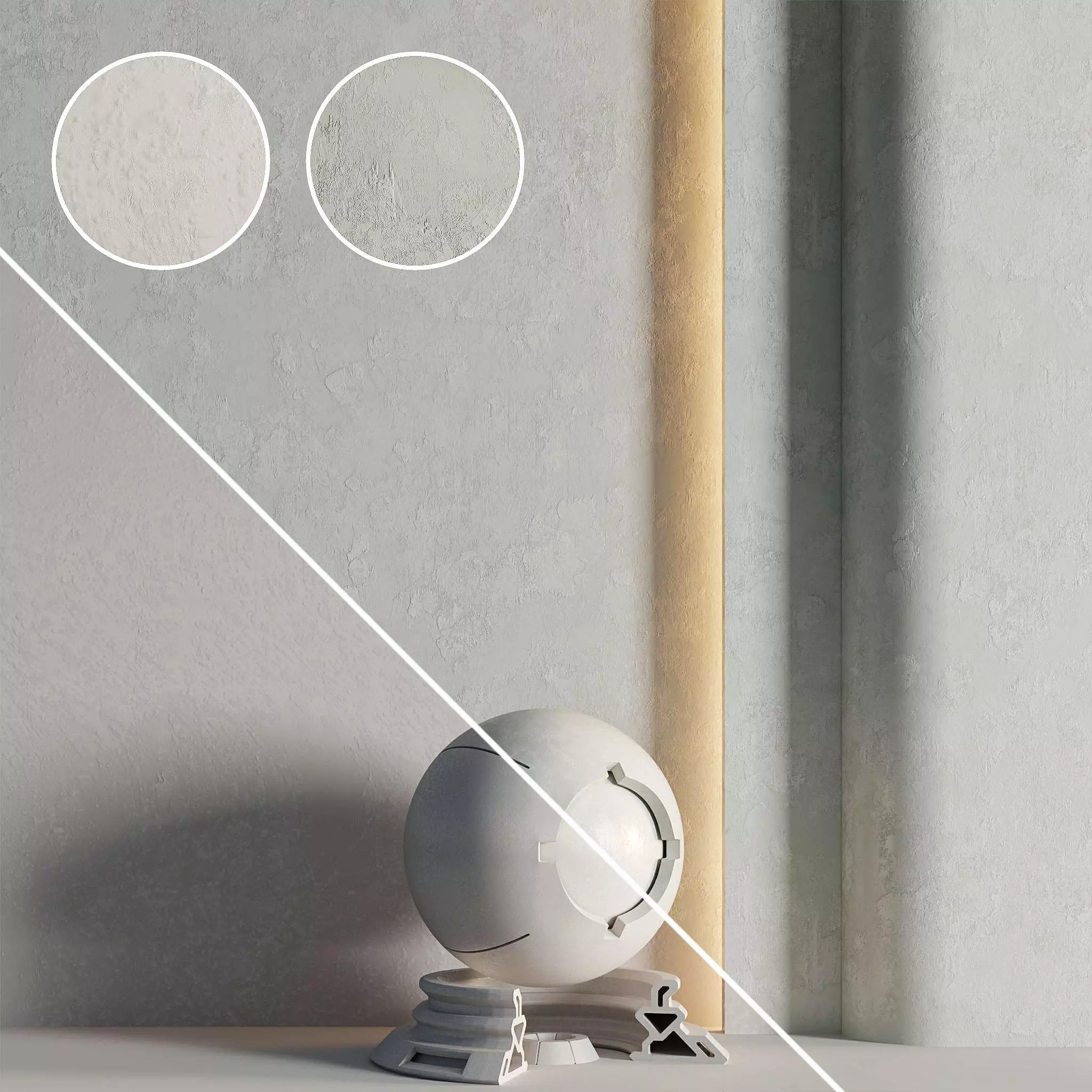 2 Mats - Decorative Plaster 02 - PBR - 4K Texture_0