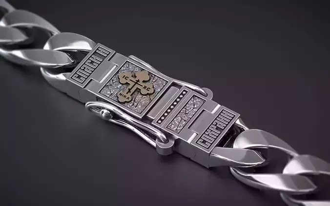 LOCK BOX FOR CHAINS AND BRACELETS WITH AN ORTHODOX CROSS 10 mm