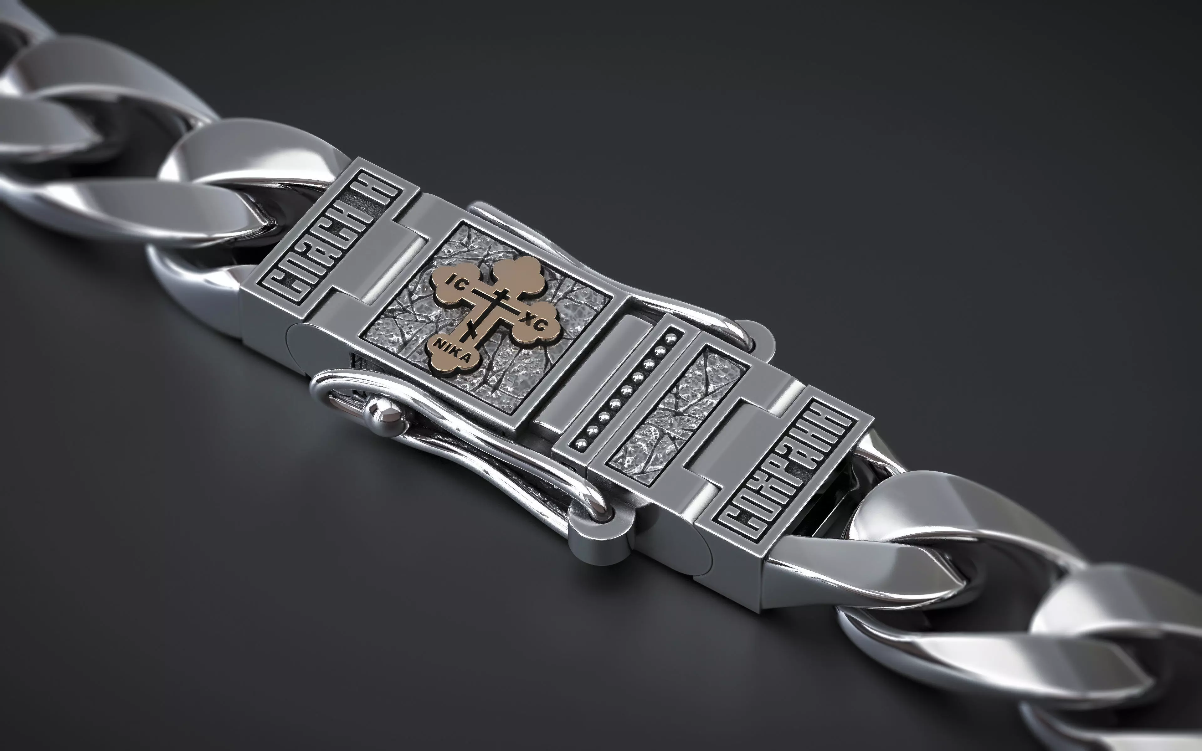 LOCK BOX FOR CHAINS AND BRACELETS WITH AN ORTHODOX CROSS 10 mm 3D print model