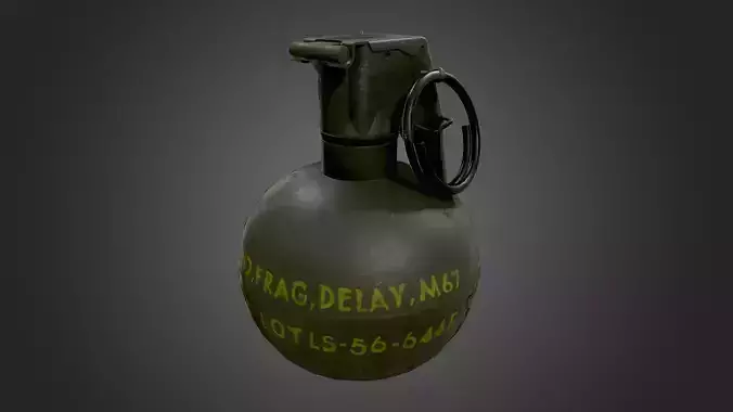 M67 Hand Grenade Low-poly 3D model