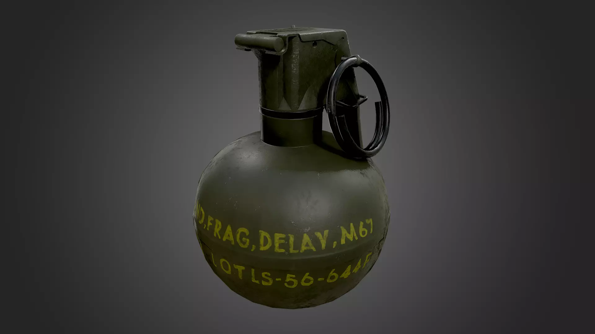 M67 Hand Grenade Low-poly 3D model_0