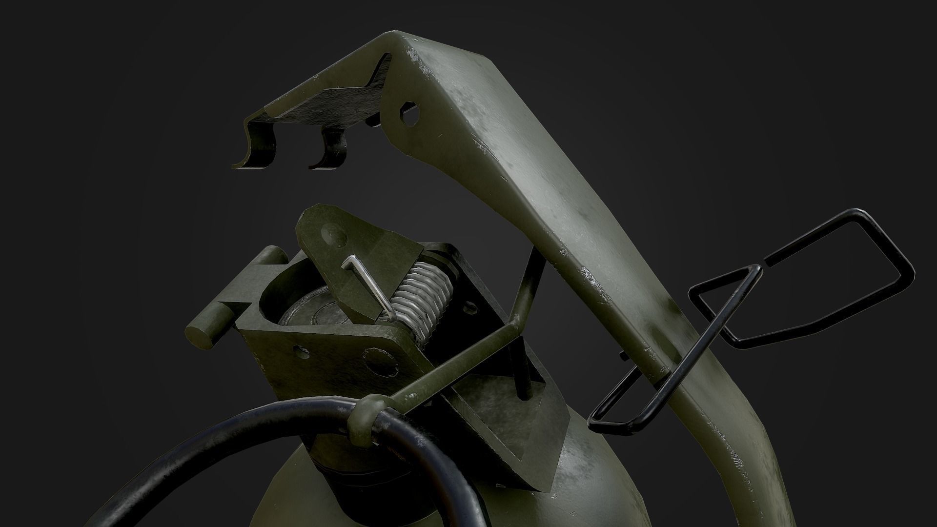 M67 Hand Grenade Low-poly 3D model_10