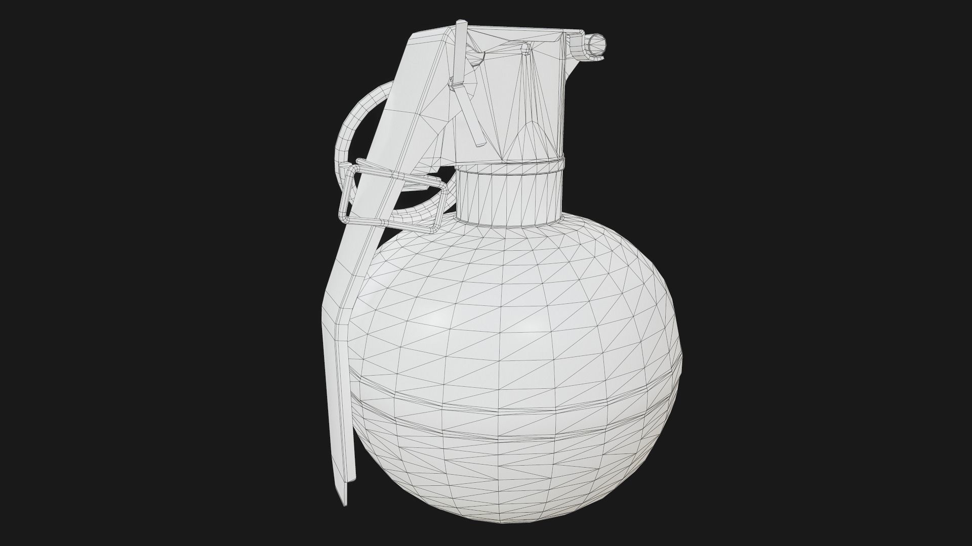 M67 Hand Grenade Low-poly 3D model_7