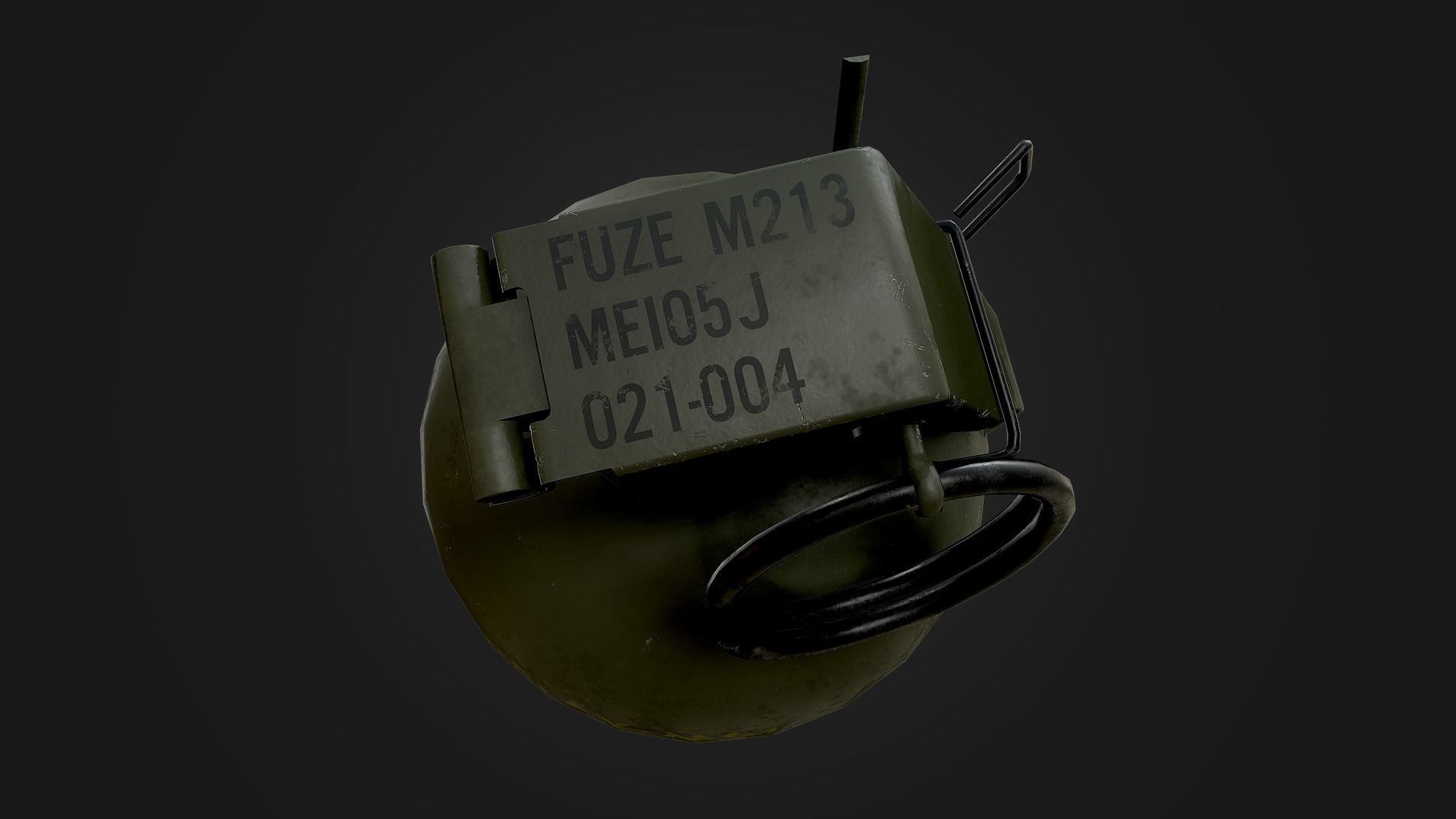 M67 Hand Grenade Low-poly 3D model_4