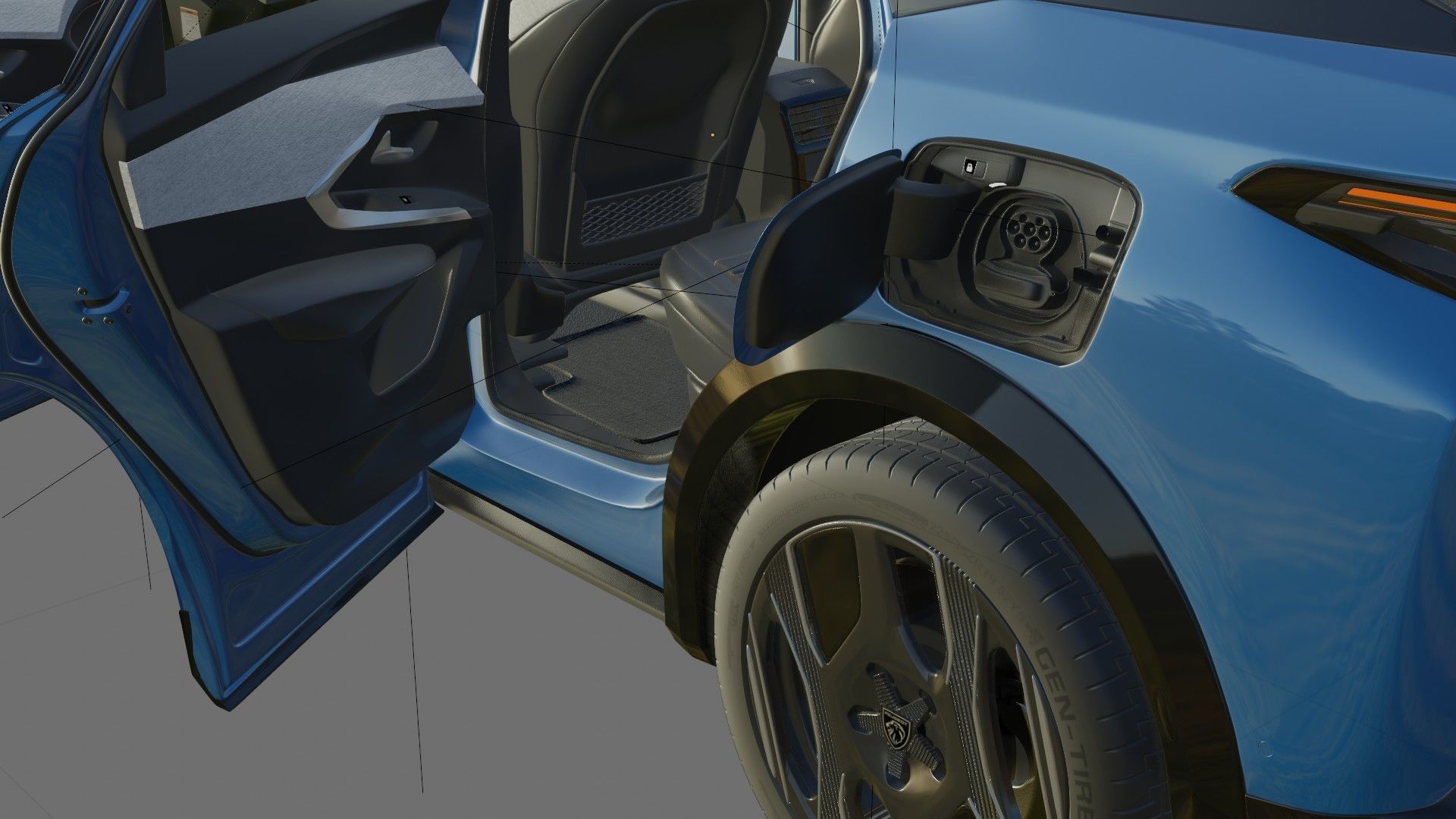 Peugeot 3008 e-3008 2025 with interior 3D model_28