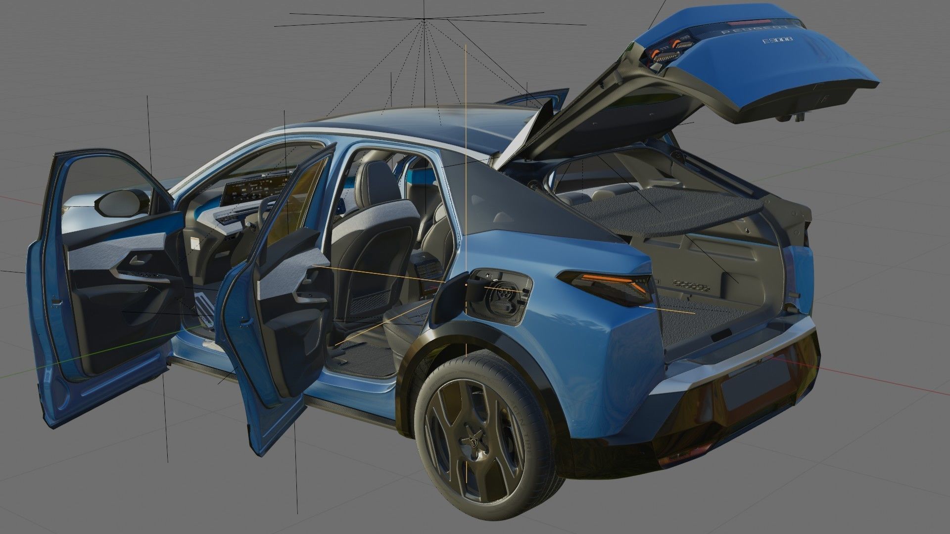 Peugeot 3008 e-3008 2025 with interior 3D model_24