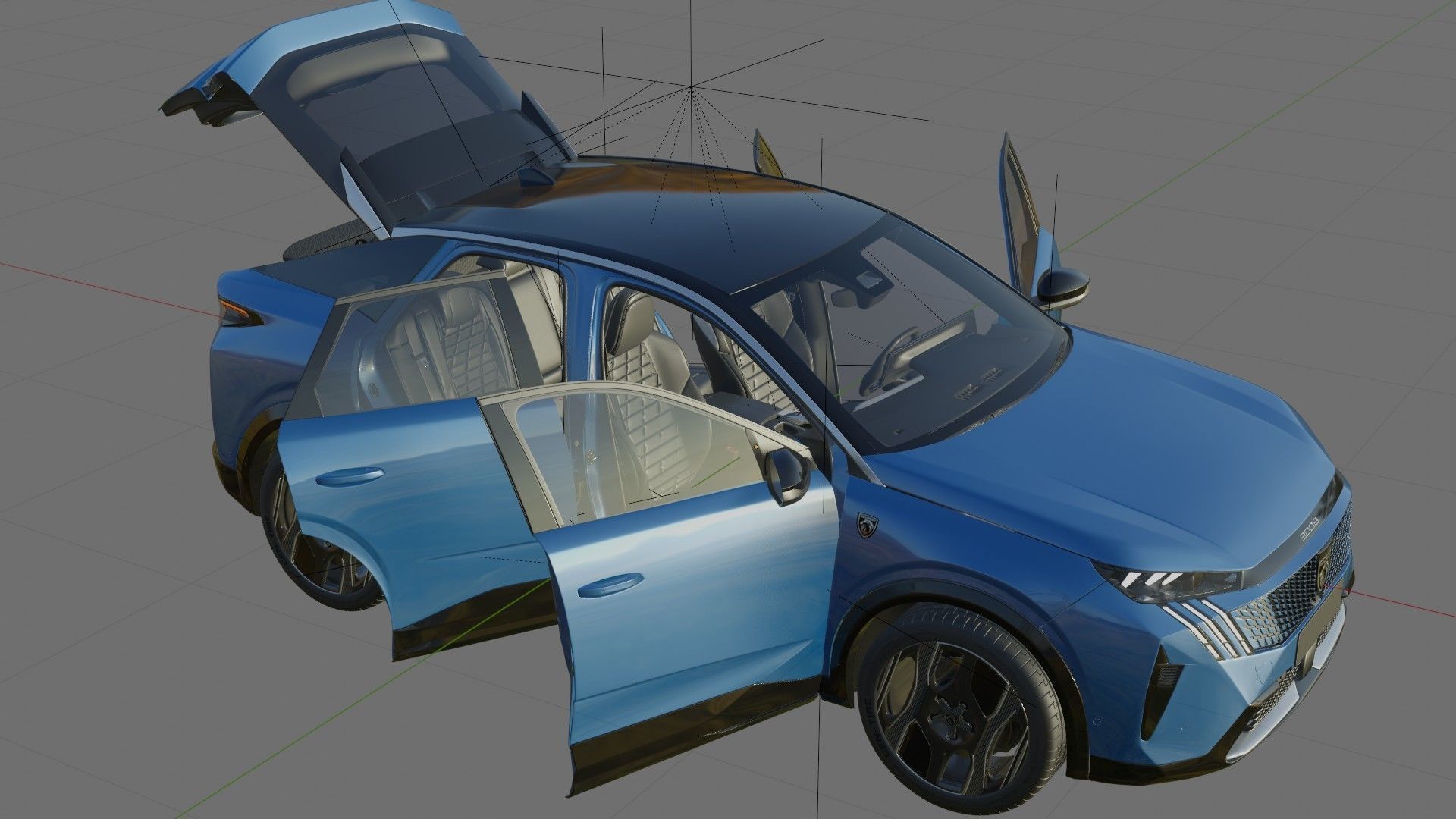 Peugeot 3008 e-3008 2025 with interior 3D model_27