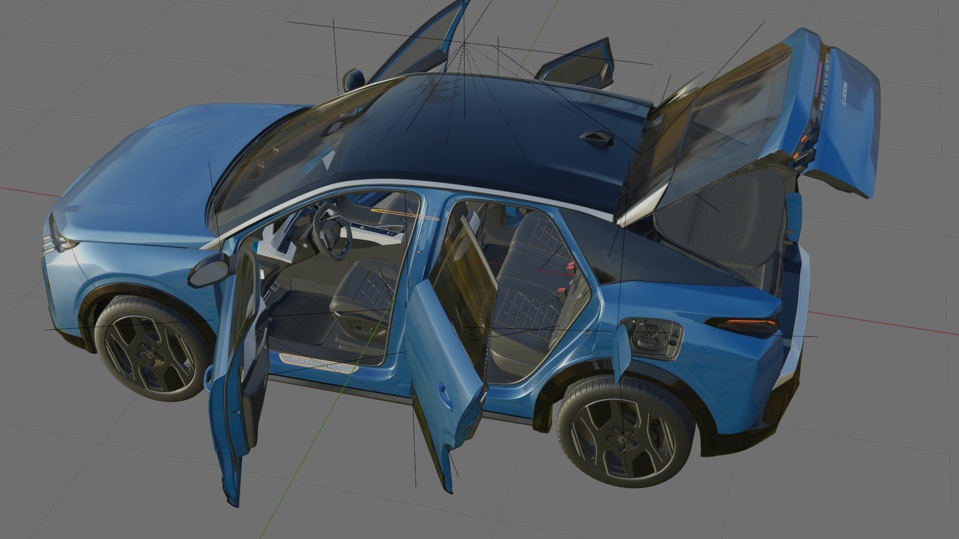 Peugeot 3008 e-3008 2025 with interior 3D model_26