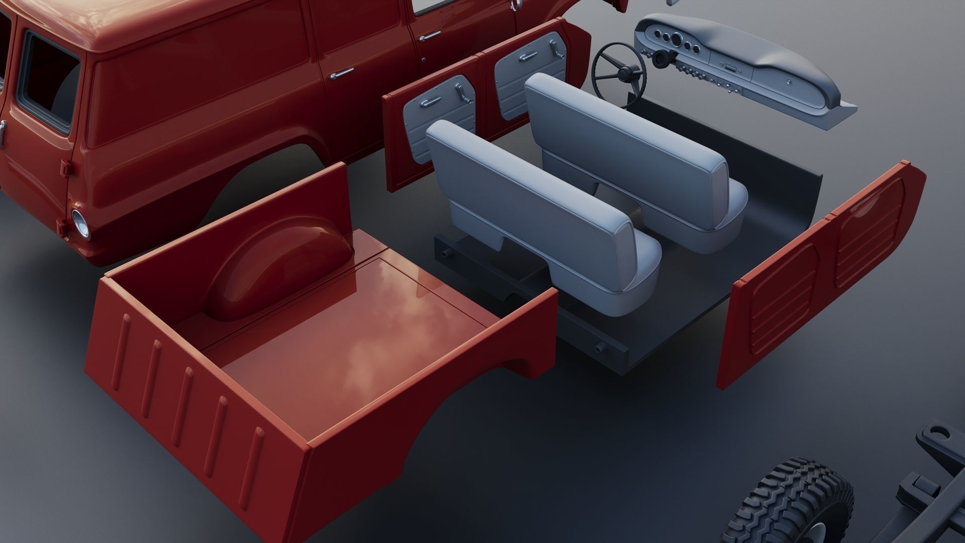 International Travelall  Panel 4x4 1964 3D print model_23