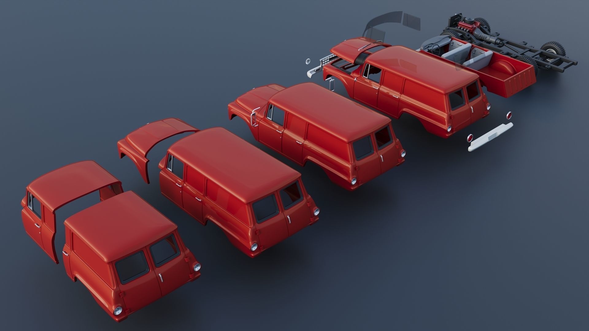 International Travelall  Panel 4x4 1964 3D print model_16