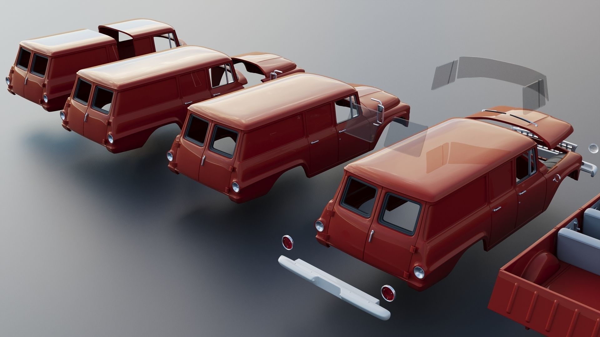 International Travelall  Panel 4x4 1964 3D print model_18