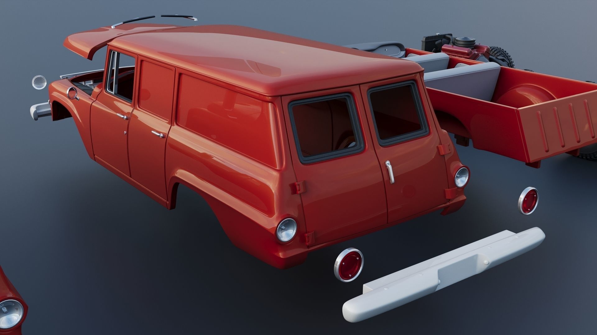 International Travelall  Panel 4x4 1964 3D print model_17