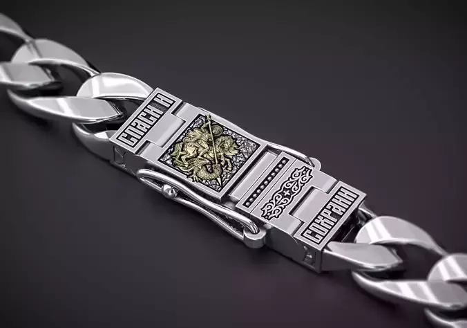 LOCK BOX FOR CHAINS AND BRACELETS ST GEORGE THE VICTORIOUS  10mm