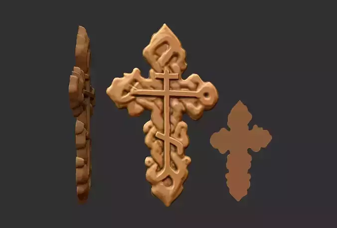 Cross stone  carved candle