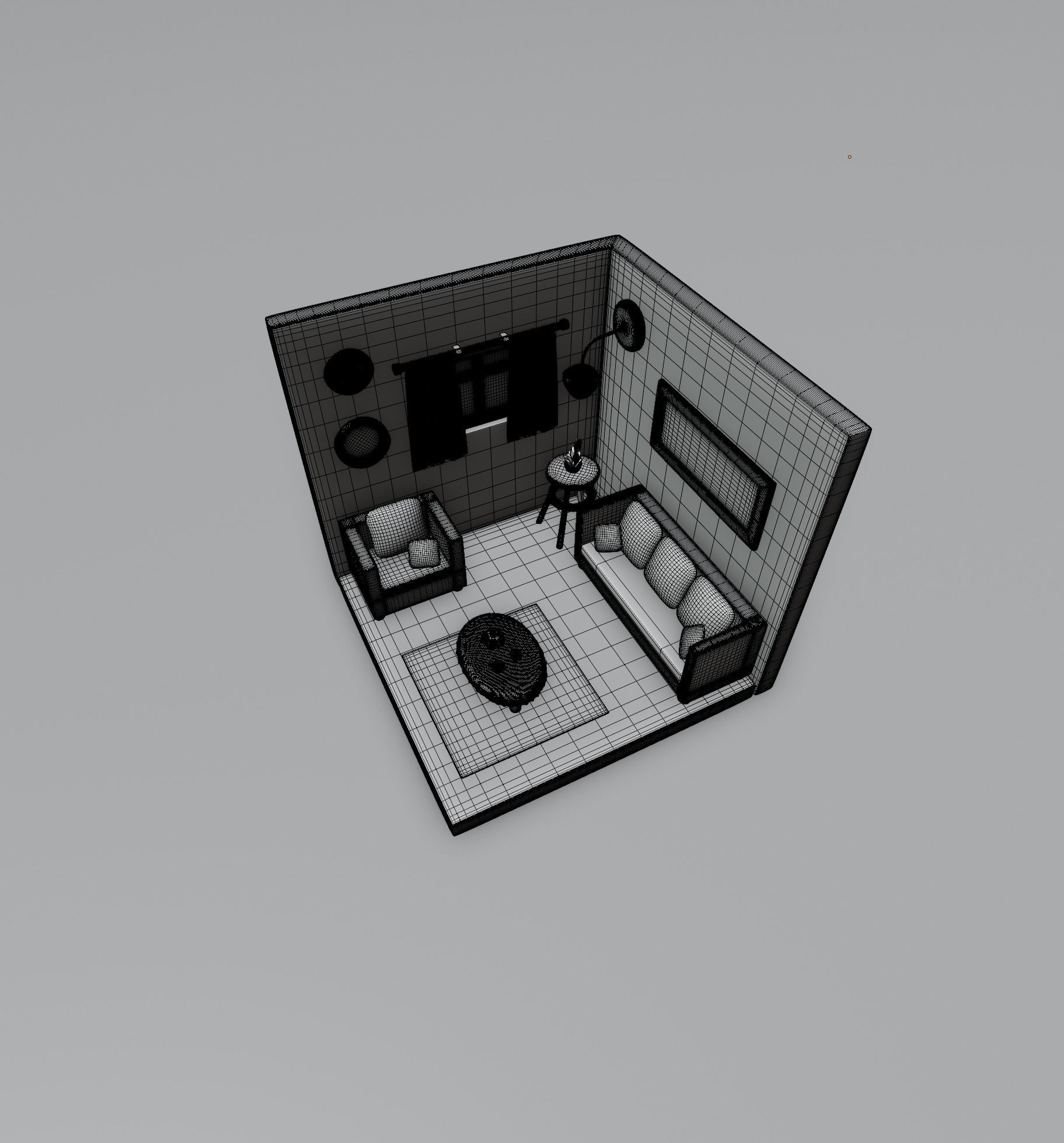 3d Isometric Living Room Design 3D model_6