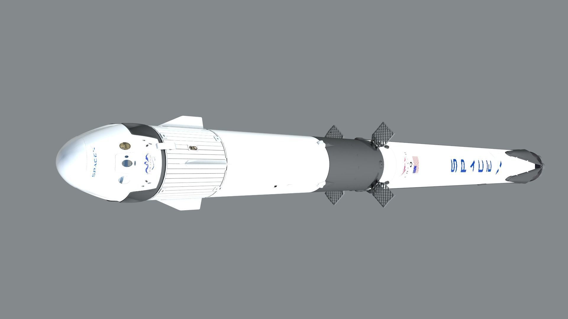 Foguete SpaceX Falcon9 3D model_5