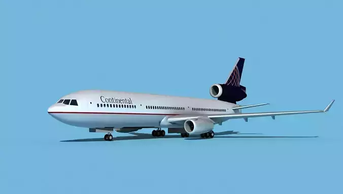 McDonnell Douglas MD-11 Continental 2 3D model McDonnell Douglas MD-11 Continental 2 3D model