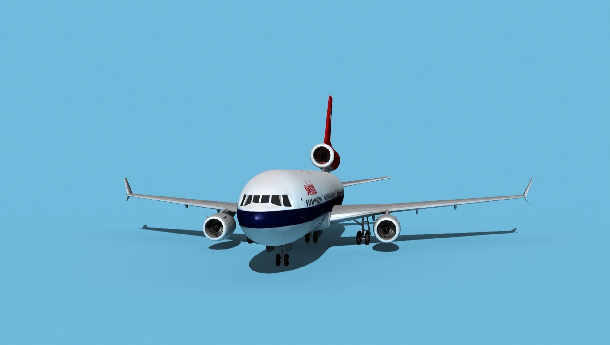 McDonnell Douglas MD-11 Swiss Air 3D model rigged | CGTrader