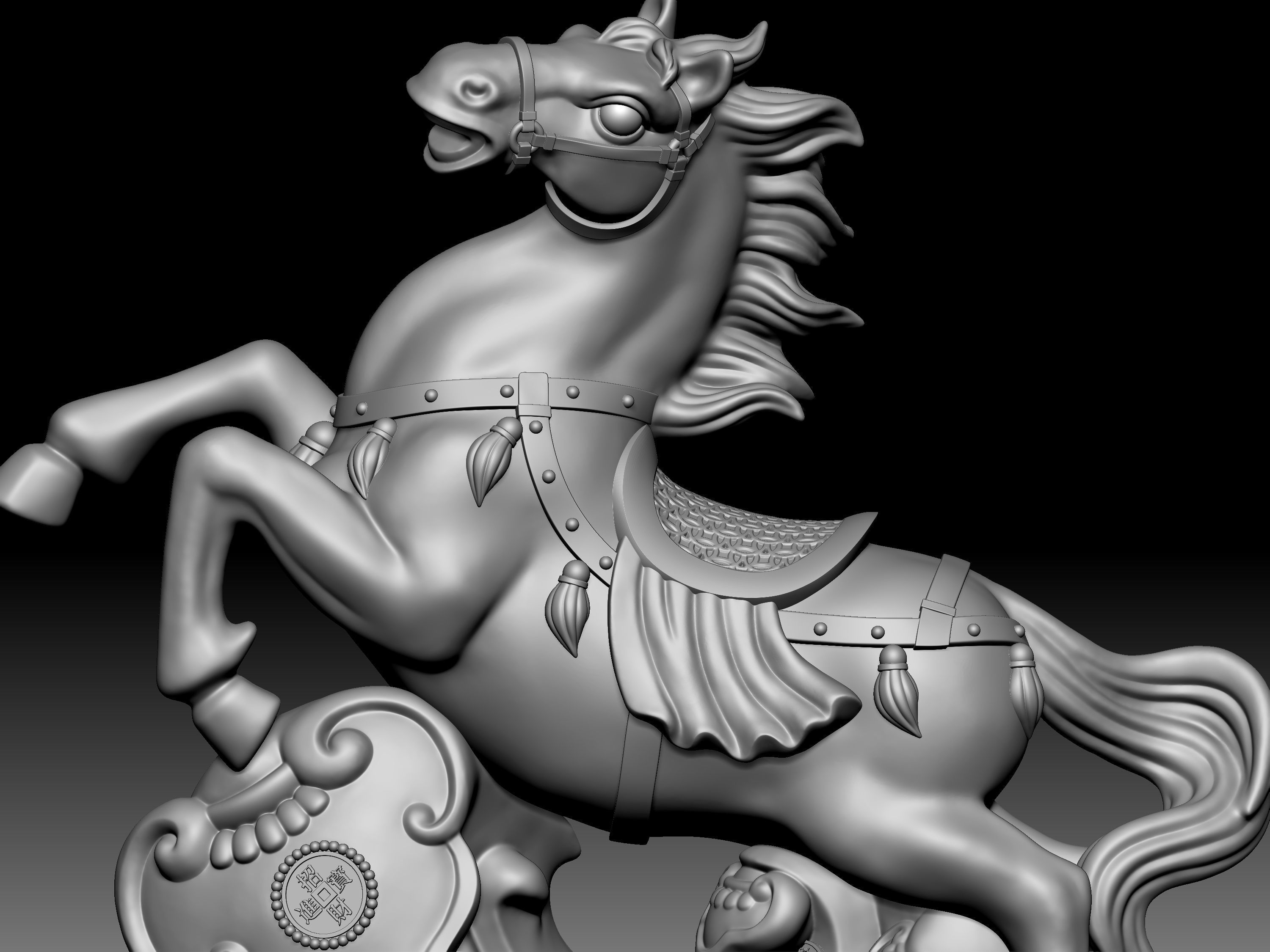 Horse Statue 3D model_8