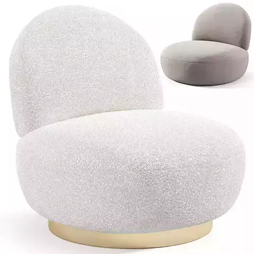 Swivel Chair Clement Boucle Cream