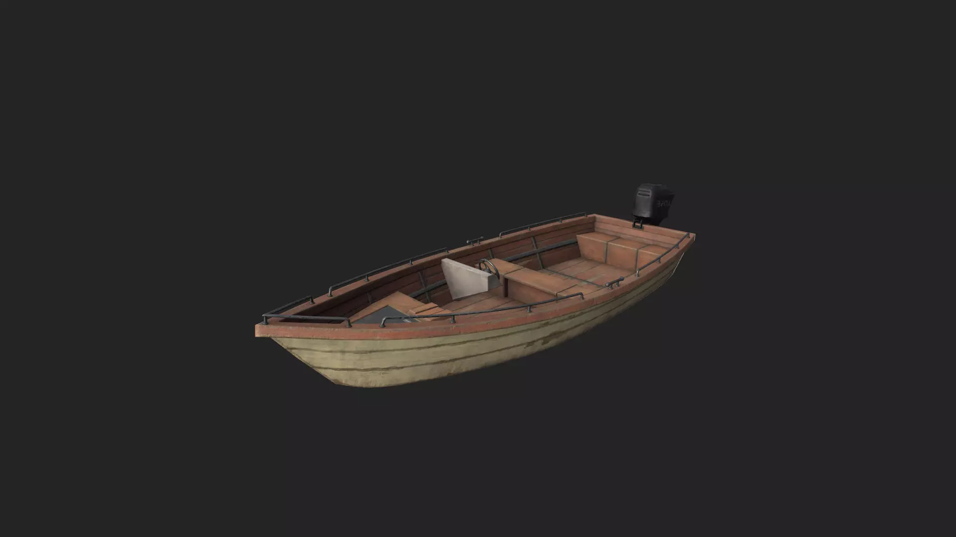 PowerBoat 3D Model 001 Low-poly 3D model