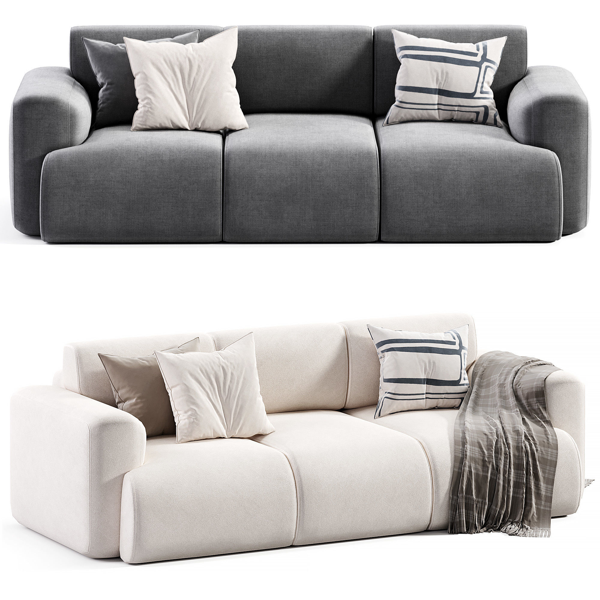 Bonent Sofa Low-poly 3D model_3