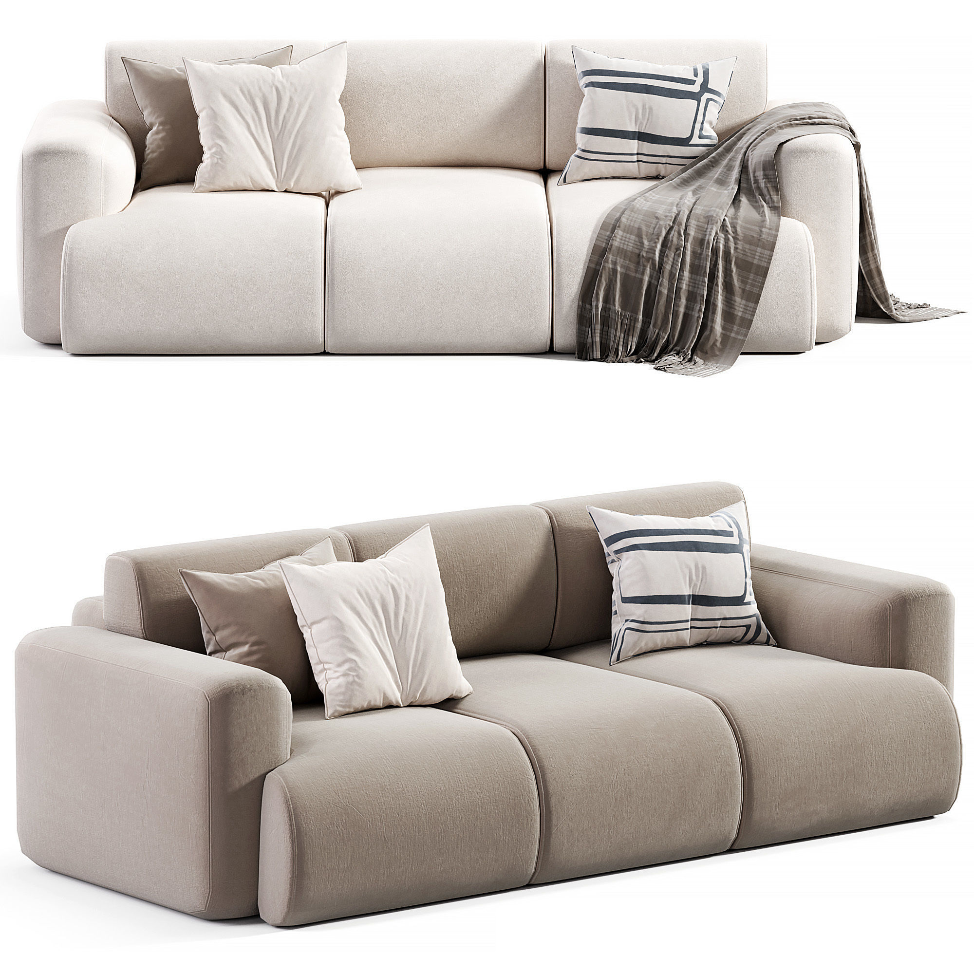 Bonent Sofa Low-poly 3D model_2